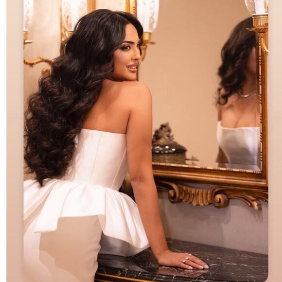 Solace London Maddison Maxi Dress Maxi Wedding Bride Peplum cream white Size 6 - Picture 3 of 16